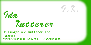 ida kutterer business card